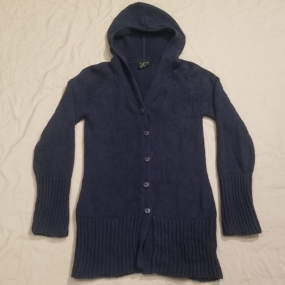Navy Blue Hooded Women's Sweater
